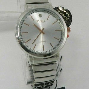 Jones New York Round Diamond Accent Stretch Watch